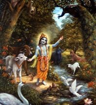 Bal Shri Krishna in Jungle with animals small pic