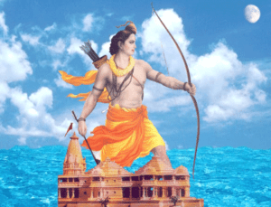 Shri Ram ji with bow and arrow in his hands