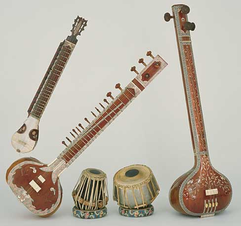 Sitar Tamboora Sarangi Tabala-Indian Classical music instruments