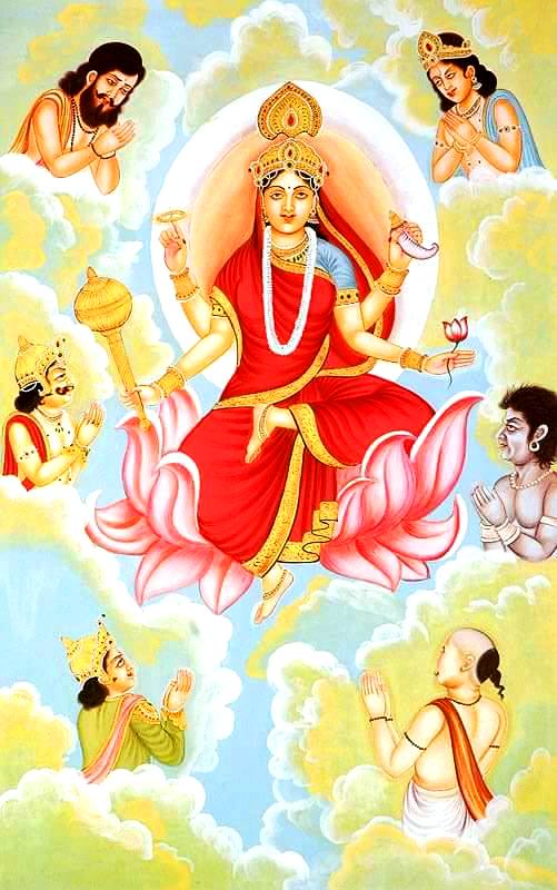 On the 9th and final day of Navaratri, Devi Siddhidatri is worshipped. Her name means “giver of supernatural power” and she bestows wisdom and insight to her devotees. When Lord Brahma was tasked with Creation, he faced difficulty in the absence of man and woman. He called upon Mata Siddhidatri, who transformed half of Lord Shiva’s manifest into a woman. Lord Shiva attained a half-man half-woman body, becoming Ardhanareeshwara. Hence, Mata Siddhidatri is worshipped for her ability to grant Siddhis, which are spiritual abilities that allow a person to accomplish greater achievements in life.